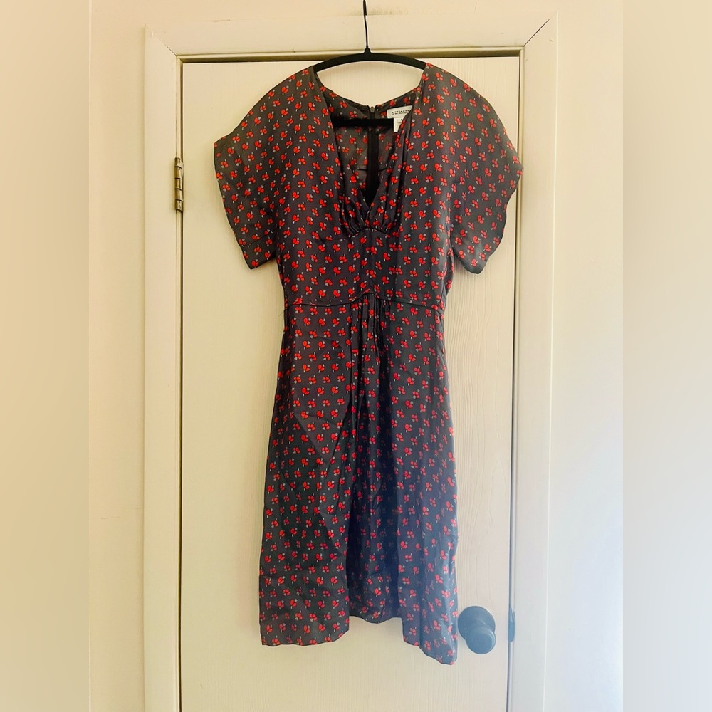 A Détacher Novelty Cherry Print Gallery Girl Artsy Rockabilly 50s Kimono Dress